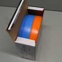 Double Lane Race Car Track with Suction Cups，Portable Flexible Roll Up Racetrack, Blue and Orange