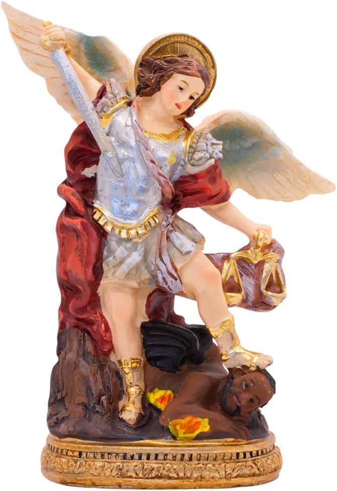 5" Saint Michael The Archangel Statue | Catholic Decoration for Home or Office | Patron Saint of Police and Soldiers | Religious Gift for Confirmation