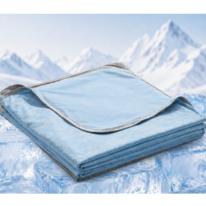 Queen Size Cooling Blanket for Hot Sleepers - Lightweight Breathable Cool Cold Blanket - Keep Cool for Night Sweats, Soft Thin Ice Blankets for Bed Couch Sofa, (Blue, 90"x90")