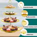 4 Tier Stainless Steel Cupcake Stand, Gold Metal Serving Tray Cake Holder Cake Display Stand for Holiday Dessert Table Decorations Birthday Party Wedding
