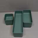 CHANCETSUI 6 PCS Stackable Drawer Organizers Set, Versatile Desk and Vanity Drawer Organizer Trays, Storage Bins for Makeup, Bathroom, Bedroom, Kitchen and Office, Green