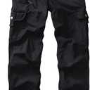 Women's Cargo Pants Casual Y2K Streetwear Cotton Summer Travel Work Hiking Pants with 7 Pockets Combat Tactical (16, Black)