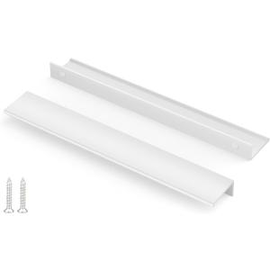 Peaha 10 Pack Kitchen Cabinet Handles 10 inch White Pulls for Dresser Drawers Door Edge Finger Pull Hardware (Hole Centers:10in(256mm))