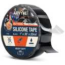 Self-Fusing Silicone Tape 1" x 36' x 20mil Black Rubber Emergency Repair Tape Waterproof, Heat-Resistant, Insulating, Chemical-Resistant, No Residue for Automotive, Electrical & Outdoor Use
