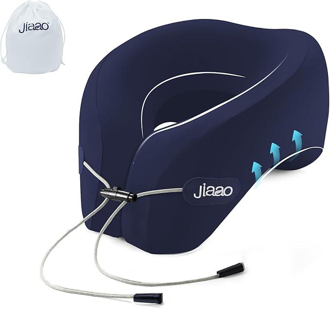 Travel Pillow, Neck Pillow Airplane, Plane Pillow Memory Foam Travel Neck Pillow with 360° Head and Neck Support, Portable Travel Essential Suitable for Airplane, Car, Train, or Bus Trip（Navy）