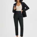 baleaf Womens Travel Pants with Zipper Pockets Stretchy Work Pants Business Casual Slacks Golf Pants Dressy with Pockets (Black, XL)