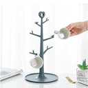 JIKBOQIALU Coffee Mug Tree for Counter Cup Holder Rack Stand Organizer Desk Table Countertop (Blue, Large)