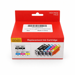 QUEENPRINT High Speed Printing Compatible Ink Cartridge Replacement for Canon 250 251 XXL (Black, Cyan, Magenta, Yellow)