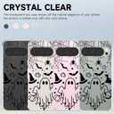 Clear Halloween Phone Case for Google Pixel 9 Pro XL,Black Ghost Pattern Cover Soft Bumper Protective Cute Boys Girls Phone Case for Google Pixel 9 Pro XL-Black Ghost