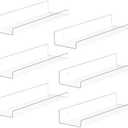 YFEEN Acrylic Floating Acrylic Invisible Kids Floating Bookshelf for Kids Room, Floating Wall Shelves, Funko Pop Display Picture Ledge Shelf Decor, Bathroom Wall Shelves, Clear, 6 Pack, Size: 3.9X15 inches