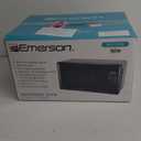 Emerson MW7302B Compact Countertop Microwave Oven with Touch Control, LED Display, 700W, 10 Power Levels, 6 Auto Menus, Glass Turntable and Child Safe Lock, 0.7 Cu., Ft. Black