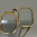 Qunclay 2 Pcs Glass Pressed Flower Frames Hanging Picture Clear Floating Octagon Geometric Double Glass Frame for Pressed Flowers DIY Vintage Home Wall Decor(Gold,3.5 x 2.5 Inch)