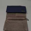 Becko US Jewelry Organizer Roll Travel Jewel Bag case for Multiple Necklaces, Rings, Bracelets, Supple Leather & Suede, Large Capacity Without Crease, Lightweight, Portable & Practical (Dark Blue)