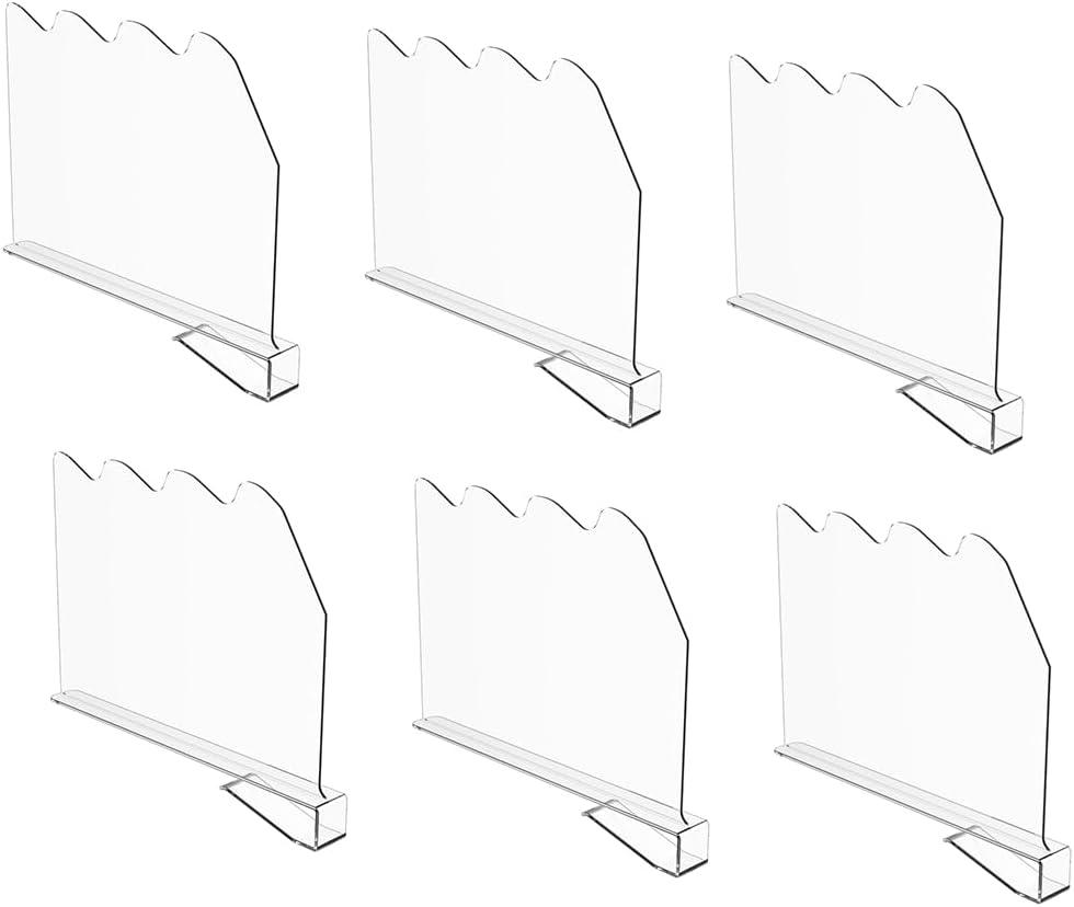 Home 6Pack Acrylic Shelf Dividers for Closet Organization - Closets Shelf and Closet Separator for Storage Organization