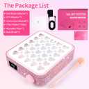 BQAN Nail Dust Collector Portable for Home & Salon - 4200RPM Vacuum with Reusable Filter, for Acrylic Drilling Dust Beginner Friendly Small Manicure Tool (Pink Rhinestones)