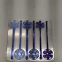 Chengu 12 Pcs Winter Swizzle Sticks 7 Inch 3D Snowflake Glass Drink Stirrers Reusable Beverage Winter Stir Sticks for Home Party Decor Hot Cocoa Chocolate Bar Supplies(White)