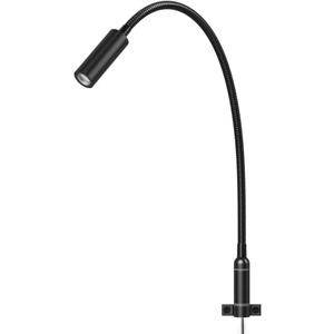 Wall Mounted Reading Light Touch Switch Dimmable LED 3W Warm White 3000K AC Adaptor (Black)