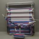 Tommy Bahama 5-Position Classic Lay Flat Folding Backpack Beach Chair, Aluminum, Red, White, and Blue Stripe, 23" X 25.25" X 31.5"