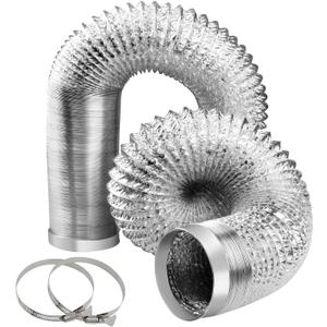 4-Inch Dryer Vent Hose 10FT, Flexible Aluminum Duct with 2 Clamps, Heavy-Duty Four Layer Protection for HVAC Ventilation and Exhaust