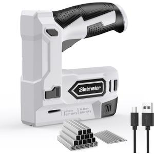 Bielmeier Electric Staple Gun, 2 in 1 Lithium-ion Electric Stapler, 4V Cordless Brad Nailer Kit with Staples Nails, USB Charger, Power Tacker for Upholstery, Material Repair, Carpentry, DIY (Black)