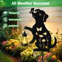 Solar Lights Outdoor,Metal Dog with Hanging Lantern Solar Lights