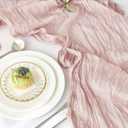 IVAPUPU 2 Pcs Cheesecloth Table Runner - 10ft Dusty Pink Boho Rustic Gauze Cheese Cloth Table Runner for Baby Shower Decorations Wedding Party Spring Garden Farmhouse Mothers Day Decor