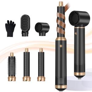 Blow Dryer Brush 5 in 1, Negative Ion Hair Dryer Brush Set Upgrade Hot Air Brush Air Styler Curling Wrap Air Curler, Curling Iron Hair Styling Tools As A Gift for Straight/Curl/Drying/Smoothing