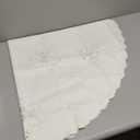 Wracra Macrame Waterproof Table Cloth, Farmhouse Linen Style Round Table Cover, Wrinkle Resistant Washable Indoor Outdoor Table Cloth (White, Round 48")