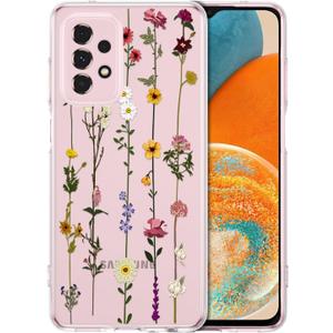 ZTOFERA Floral Case for Samsung Galaxy A53 5G,Cute Flower Pattern Case for Girls Women,Flexible Silicone Protective Slim Shockproof Bumper Phone Cover for Samsung Galaxy A53,Clear