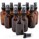 Vivaplex 12, Amber, 1 oz Glass Bottles, with Black Fine Mist Sprayers