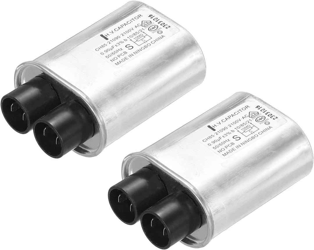 MECCANIXITY Microwave Capacitor Replacement High Voltage Oven Capacitor 2100VAC 0.90uf, Pack of 2