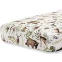 Pobibaby - Premium Single Fitted Baby Boy Crib Sheets for Standard Crib Mattress - Ultra-Soft Cotton Blend, Safe and Snug, and Stylish Woodland Crib Sheet  52"L x 28"W (Wildlife Animal) 