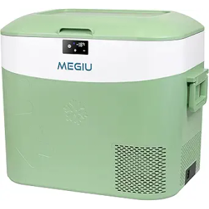 Car Fridge Portable 12 Volt Refrigerator 23 Quart (22 Liter) Freezer Compressor Cooler 12V/24V DC 110～240 V AC for Outdoor, Camping, Travel, Home Use -18℃~+15℃ (Green)