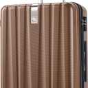 Hanke 24 Inch Luggage Suitcases With Spinner Wheels Lightweight PC Hard Shell Rolling Suitcase With Travel Lock,Checked-Medium 24-Inch Brown
