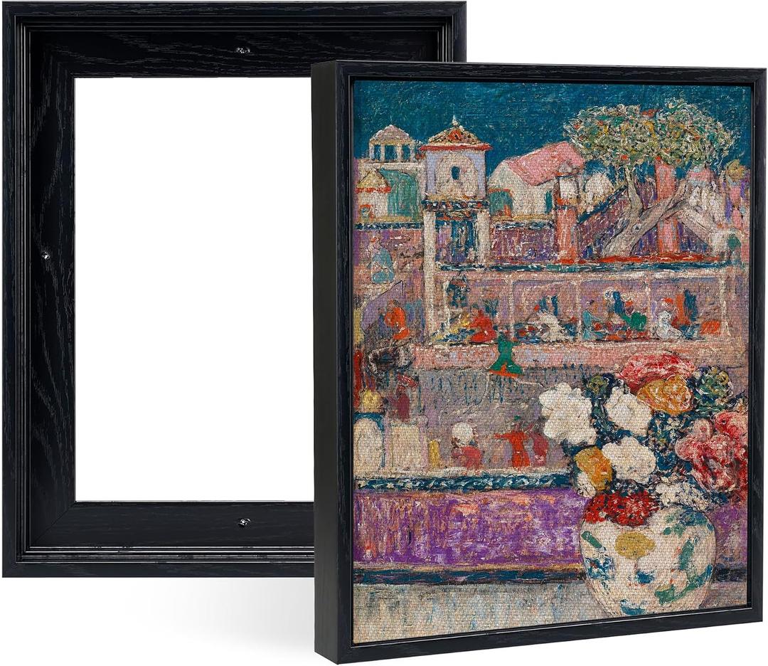 2 Pack 12x18 Canvas Floater Frame,0.9" Deep Floating Frame,Black