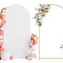 Wokceer 4.5 FT Wedding Arch Backdrop Stand and White Arch Cover, Metal Arch Stand with Arch Stand Cover for Birthday Party Wedding Ceremony Bridal Baby Shower Event Decor
