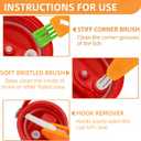 Straw Lid for Hydro Flask Wide Mouth,2PACK Lids with Straw for Hydroflask 12 16 18 20 32 40 oz Wide Mouth,Leak-Proof Drinking Cap with Flexible Handle,Top Sport Bottle Lids with Lid Brush (Black+Red)