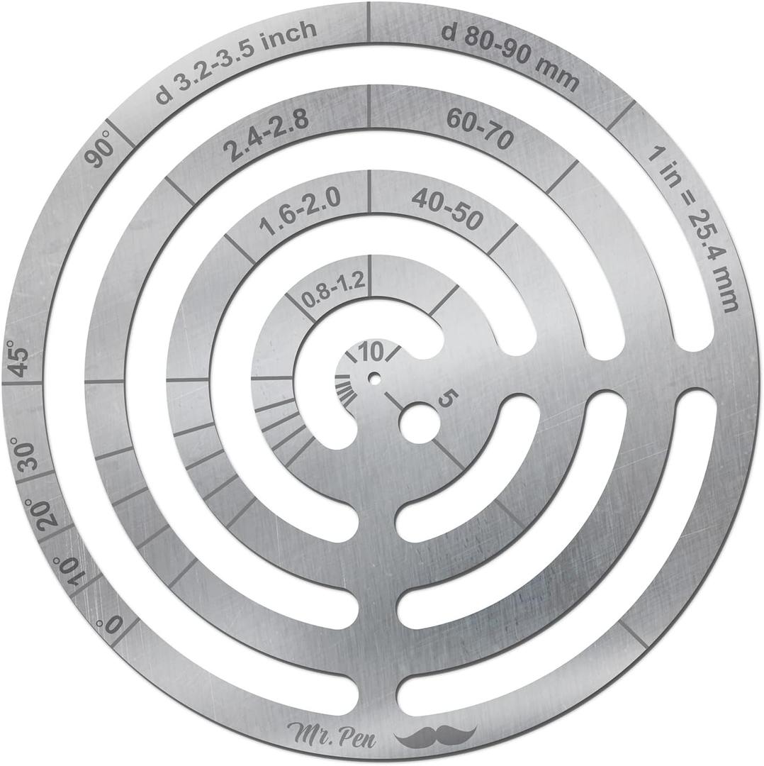 Mr. Pen - Stainless Steel French Curve Rulers, Drawing & Drafting Tools with Circle, Curve & Leather Templates