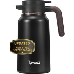 Thermal Coffee Carafe 70 oz - 36 Hour Hot Stainless Steel Carafes for Hot Liquids-Insulated Coffee Carafes For Keeping Hot/Cold Coffee, Tea, Water, Drink Dispenser for Parties(Black) (71 Ounces)