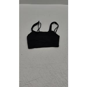 JOYSPELS Smooth Feeling Square Neck Longline Sports Bra Open Back Strappy Workout Crop Tank Tops for Women Yoga Athletic (Small, Black)
