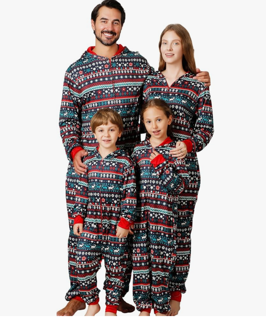 Family Matching Christmas Onesie Pajamas, Hooded One Piece Xmas Pajamas Onesie Adult Pajama Sleepwear
. 2XL