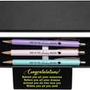 WHLBHG Student Graduation Gift And So The Adventure Begins Retractable Ballpoint Pen 3pcs Set,1mm Medium Black Ink for School Office Going Away Gift (Pen-adventure BEGINS)
