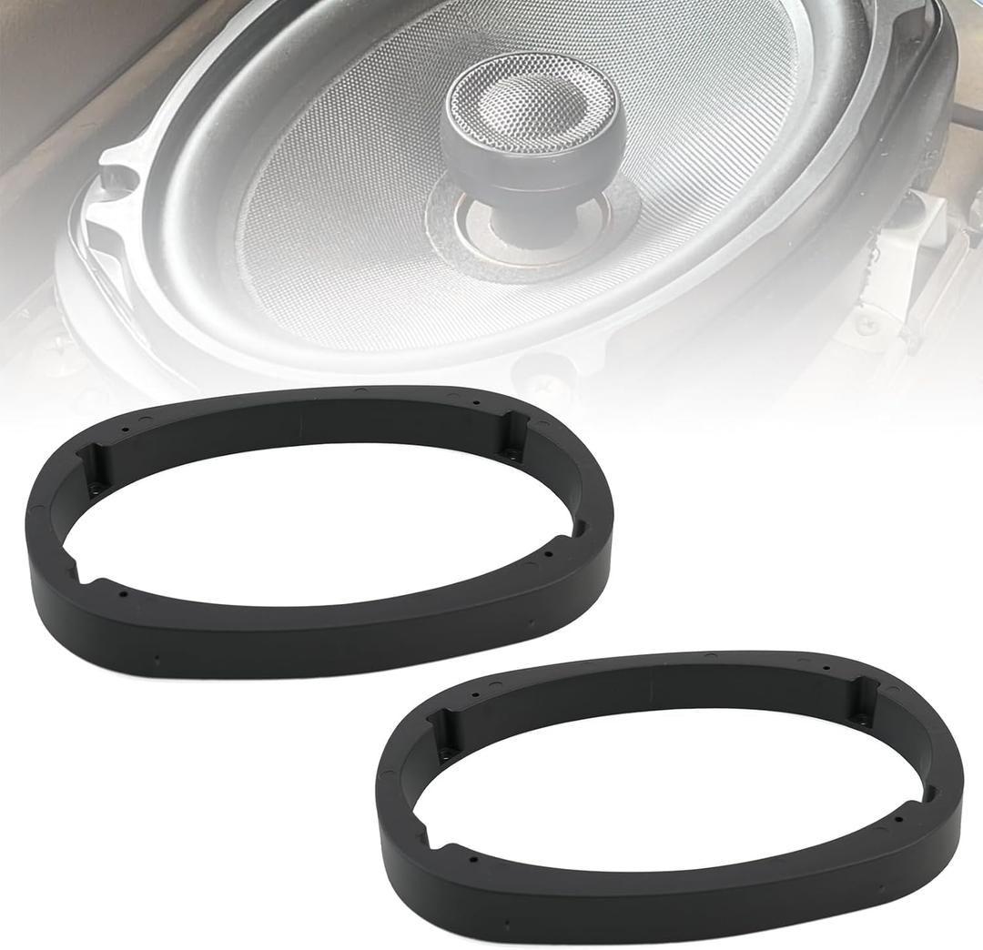 Sporacingrts 6x9 Inch Universal Car Speaker Spacer Ring Adapter 1 Inch Thick Plastic Beveled Speaker Mounting Brackets for Vehicle Door Audio Upgrade Compatible with Most 6x9 Aftermarket Speakers