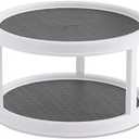 Copco Non-Skid Turntable, 2-Tier, 12-Inch, Durable & Easy Clean, White/Gray