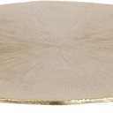 Kate and Laurel Sancia Decorative Round Embossed Metal Tray with Feet; 16 Inch Diameter; Gold; Modern Circle Footed Coffee Table Tray for Use as Kitchen Counter Display or Living Room Decor Accent