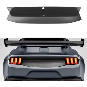 Rear Decklid Trim Panel Compatible with 2024 2025 Mustang GT EcoBoost Dark Horse, Mustang External Accessories Trunk Center Boot Cover Panel Trim for Mustang 2024+, Carbon Fiber Texture