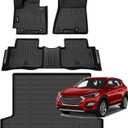 Jenofa-Car Floor Mats & Cargo Liner for 2016-2021 Hyundai Tucson All Weather Car Mats Set Custom Full Set Floor Liners for Hyundai Tucson Accessories Black