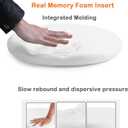Sigmat PU Leather Round Chair Cushion Memory Foam Waterproof Round Stool Cushion for Kitchen Stool, Living Room Chiar, Office Chair, Car or Floor Pillow(14 Inch, Off White)