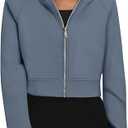 Trendy Queen Womens Zip Up Hoodies Jackets Cropped Sweatshirts Fleece Fall Outfits Casual Comfy Y2k Tops Winter Clothes 2026 (Medium, Grey)