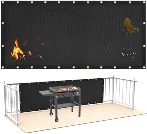 Fireproof Heat Shield for Wall Behind Grill Protect Deck Fence from Grill Heat, Heat Shield for Wood Stove, Stove Wall Protector Fridge, BBQ Grill Mat Accessories Compatible with Blackstone, 3'x10'